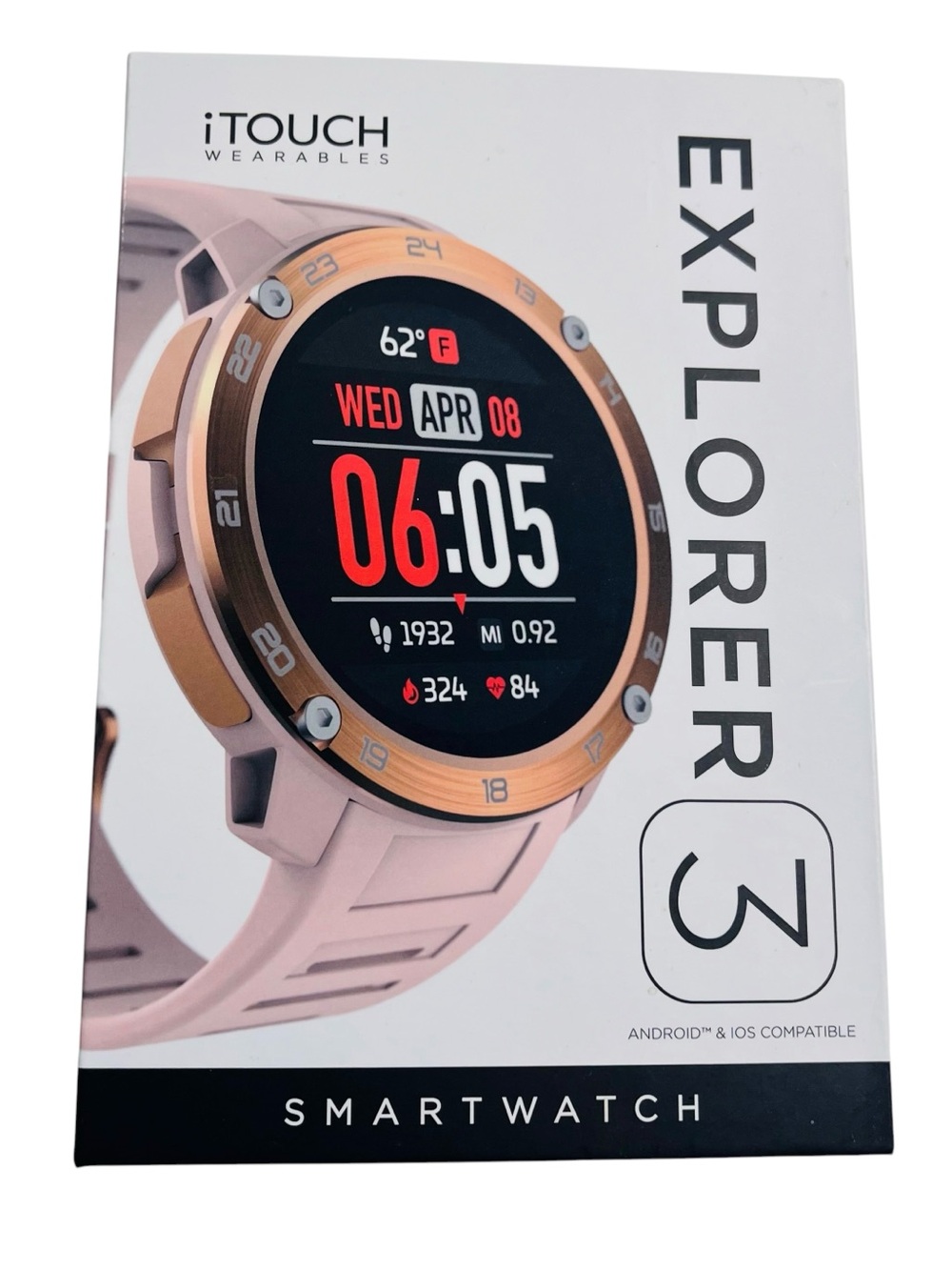 iTOUCH Explorer 3 Smartwatch Fitness Tracker Rose Gold Pink 500228R-C12 Open Box